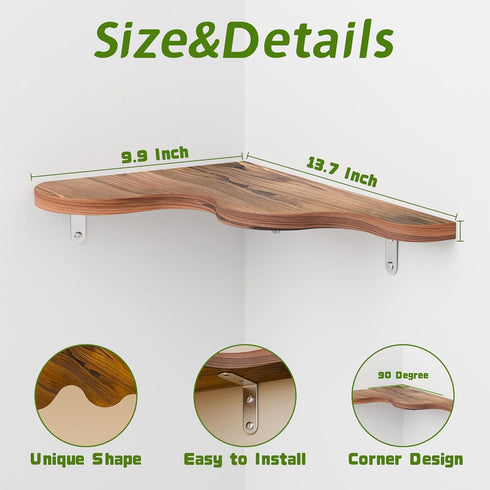 Cute Cloud Shelves, Wavy Floating Corner Shelf, Cloud Corner Wall Shelves with Brackets, Cute Wall Shelves for Nursery