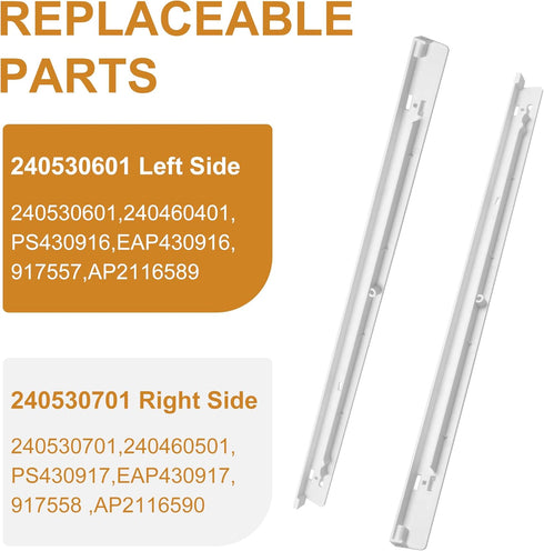 MIFLUS Refrigerator Pan Hangers 240530601(Left) & 240530701(Right), Compatible with Kenmore Frigidaire Parts
