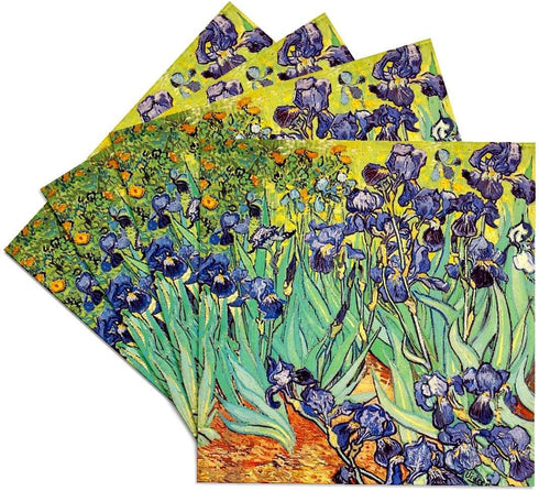 3dRose CST_155630_3 Irises by Vincent Van Gogh 1889 - Purple Flowers Iris Garden Ceramic Tile Coasters, Set of 4