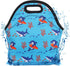 Violet Mist Shark Lunch Bag - Washable Neoprene Tote, Reusable Thermal Insulated Cooler, Lightweight for Men, Work,
