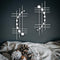 ZEXUIRU 2 Set Bling Metal Wall Art, Jeweled Crystal Hang Wall Decor, Rhinestone Diamond Iron Abstract Sculpture