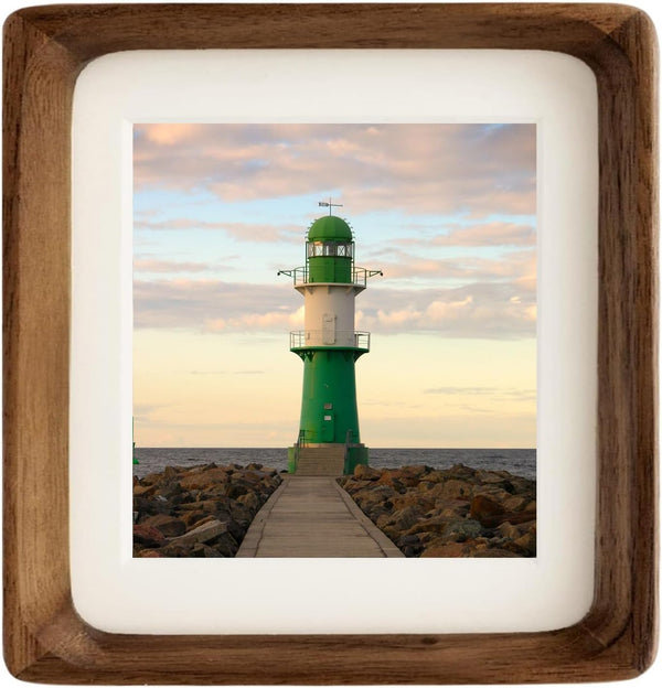 Natural 5x5 Picture Frame Wood with Mat for Pictures 3.5x3.5 or 5x5,Square