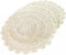 kilofly Handmade Crochet Round Cotton Lace Table Placemats Doilies Value Pack, 4 Medallion, 17 Inch, Beige