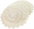 kilofly Handmade Crochet Round Cotton Lace Table Placemats Doilies Value Pack, 4 Medallion, 17 Inch, Beige