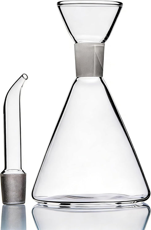 12 oz ELETON Conical Borosilicate Glass Olive Oil Dispenser Non Drip Oil Bottle for Kitchen, Leak Proof Vinegar Cruet