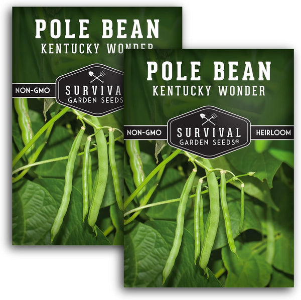 Survival Garden Seeds - Kentucky Wonder Pole Bean Seed for Planting -