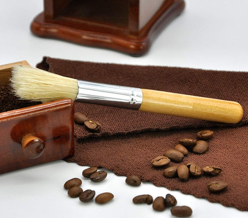 Coffee Grinder Brush; Espresso Supply Maker Cleaning Brush; Wood Handle & Natural Bristles Dusting Brush for Home