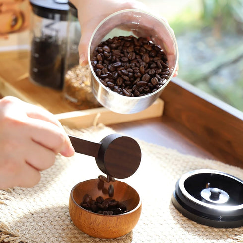 Wood Scoop for Canister - Measuring Spoon for Coffee Beans, Ground Coffee, Protein Powder, Spices, Tea, Bath Salt