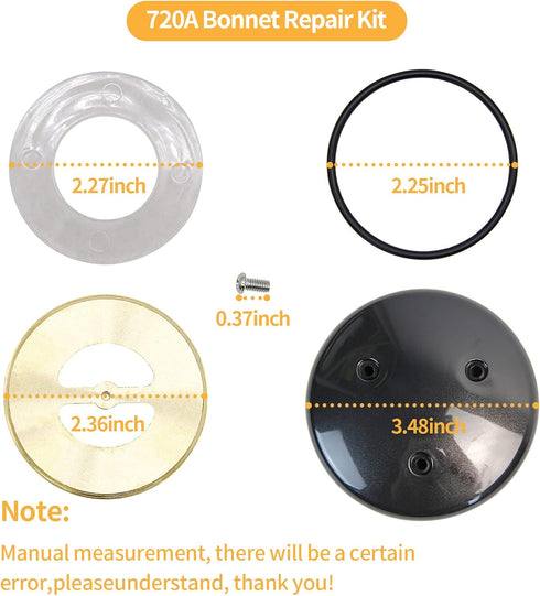 720A Bonnet Repair Kit for Pressure Vacuum Breaker, Compatible with Sizes 1/2", 3/4", 1"