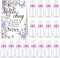 TrelaCo Baby Shower Game Sign, 20 Pcs Baby Bottles Favor Set with Greenery Flowers, Bear, Butterfly (Purple, Butterfly)