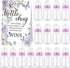 TrelaCo Baby Shower Game Sign, 20 Pcs Baby Bottles Favor Set with Greenery Flowers, Bear, Butterfly (Purple, Butterfly)
