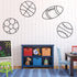 4 Packs Funrous Sports Room Wall Decor for Boys Metal Modern Soccer Football Wall Art Decor Black Basketball Baseball