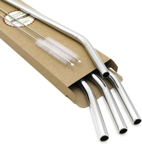 GFDesign Big Drinking Straws, Reusable 12 Inches Extra Long, 9mm Extra Wide, Set of 4 with 2 Cleaning Brushes