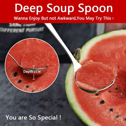 18/8 Stainless Steel Mini Ladle Deep Soup Spoon - 6.7inch (Pack of 4)