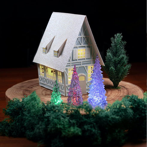 3 Beaupretty Pieces Lighted Christmas Tree Figurine Color Changing LED Acrylic Holiday Tree Christmas Table Top
