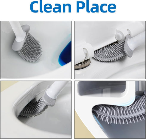 FLDAM Set,Rv Silicone Toilet Brush,Toilet Bowl Brush,Toilet Brush and Holder Toilet Cleaner Brush Wall Mounted