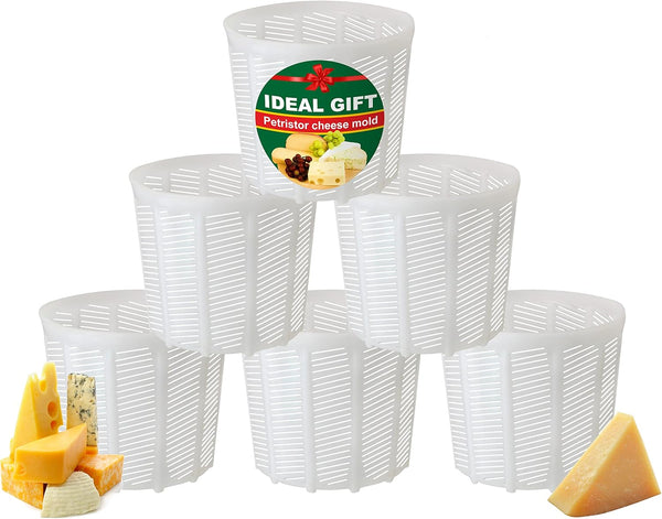 PetriStor 6 Pcs Soft Cheese Mold for Cheese Making 1.85QT - Cheese