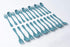 Knork Eco Plant Based Reusable Bamboo Flatware Set, 24 Pack (BLUE)