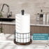 Standing Paper Towel Holder for Bathroom Countertop, Heavy Duty Wooden Base Paper Towel Rack for Kitchen