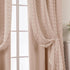 2 84 Inches Neutral Peach Blush Pink Curtains for Baby Nursery Girl,Blackout Tufted Floral Embroidered Sheer Boho Nude