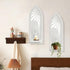 Set 2, Wood Wall Sconce Candle Holder of Rustic Wall-Mount Mirrored Candle Holders, Carved Wood Frame Farmhouse Hanging