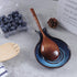 Blue Ceramic Spoon Rest for Kitchen, Heat Resistant Utensil Holder for Countertop, Dishwasher Safe, Cooking Spoon Holder