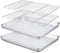 TeamFar Toaster Oven Pan with Rack Set, 10.5’’ x 8’’ Stainless Steel Baking Pans with Cooling Rack Set of 4
