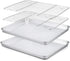 TeamFar Toaster Oven Pan with Rack Set, 10.5’’ x 8’’ Stainless Steel Baking Pans with Cooling Rack Set of 4