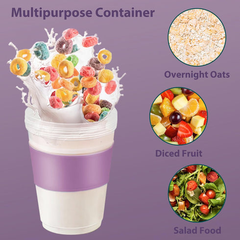 4 Pack 20 oz Freshmage Yogurt Parfait Cups with Lids, Reusable Overnight Oats Containers with Lids, Folding Spoons