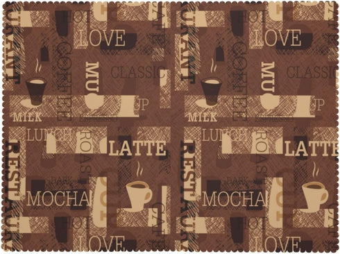 ZYPHORIEL 54 72 Inch Coffee Theme Rectangle Tablecloths Latte Coffee Table Cloths Dacorative Kitchen Dining Tablecloth
