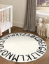 Classroom(40",Black) LIVEBOX ABC Play Room Kids Round Rug for Bedroom, Washable Nursery Rug for Baby, Circle Area Rug