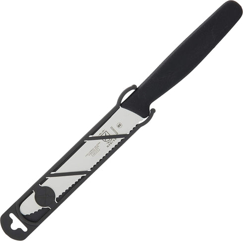 Mercer Culinary Rounded Tip Wavy Bar Knife, 4-5/16 Edge, Black Handle