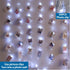 ZSJWL 3.3×5ft Short Curtain Lights with 8 Hook for Small Windows, 96 LED White Photo Clips String Light with Remote