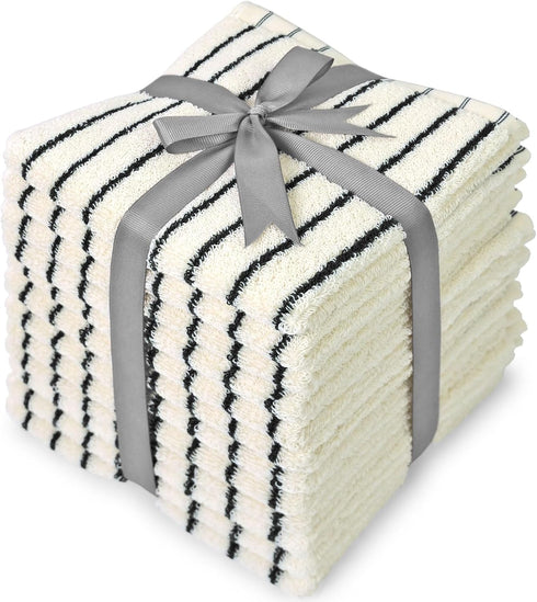 Jacquotha Striped Cotton Washcloths 12 Pack, 13 x 13 - Soft Wash