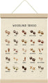 ZEDEV Woodland Tracks Poster Hanger with Wood Frames 12x16 Inches, Forest Animals