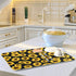 Yellow Sunflower Dish Drying Mat, 18x24 inch Floral Kitchen Counter Protector for Dishes and Bottles