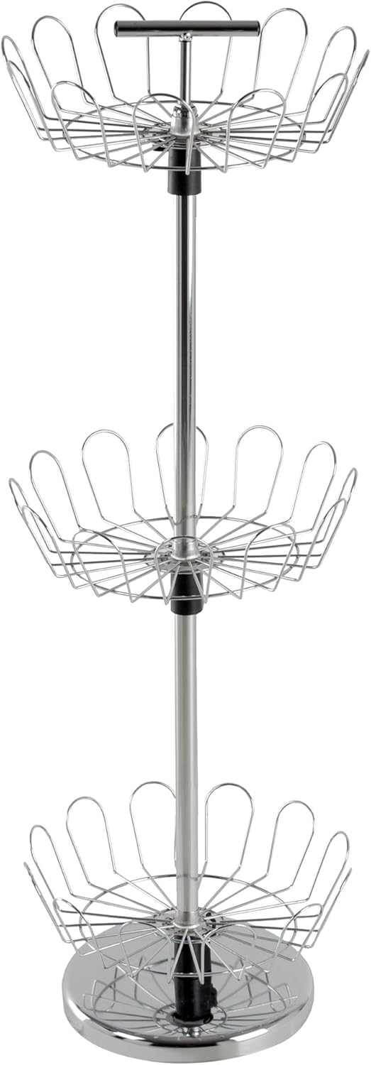 Lavish Home Rotating Shoe Rack Organizer - 3-Tier Shoe Storage Organizer Holds