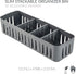 Simplify 4 Compartment Stackable Bin with Adjustable Dividers, Drawer Organizer for Office, Desk Supplies, Grey