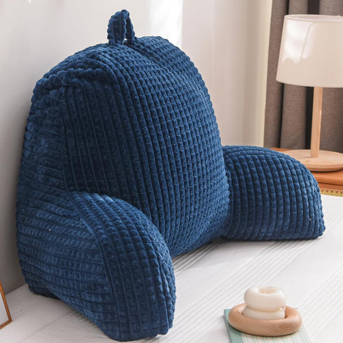 A Nice Night Reading Pillow Bed Wedge Large Adult Children Backrest with Arms Back Support for Sitting Up in Bed/Couch