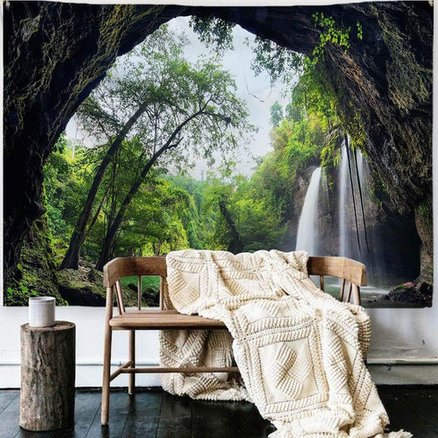 FENDROM Green Misty Forest Tapestry Wall Hanging Nature Landscape Tapestry for Bedroom Living Room Decor