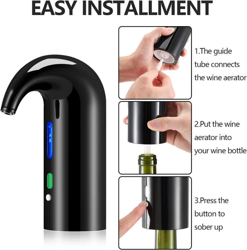 Electric Wine Aerator Decanter, Best Sellers One Touch Red-White Wine Accessories, Works with Wine Opener