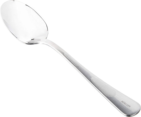 Mercer Culinary 18-8 Stainless Steel Plating Solid Spoon, 7-7/8 Inch, Silver