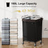 160L 2 Chrislley Laundry Hamper with Wheels, Section Large Laundry Basket with Removable Bag, Steel Frame Dirty Clothes