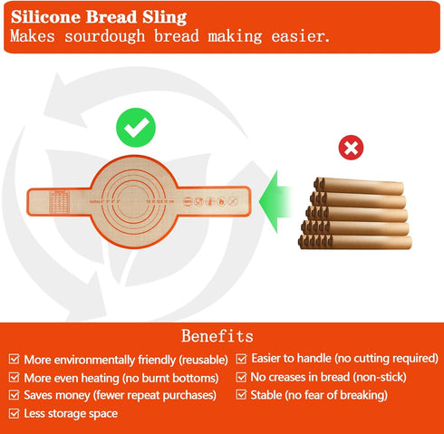 UBeesize Thickened Silicone Bread Sling, Reusable Non-Stick Baking Mat for Dutch Oven 2-8 Qrt, Easy to Clean