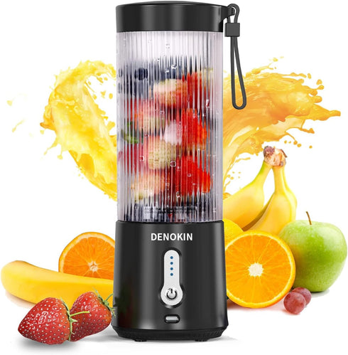 Portable Blender, Personal Size USB Rechargeable Mini Blender for Smoothies and Shakes, Stronger Motor Household