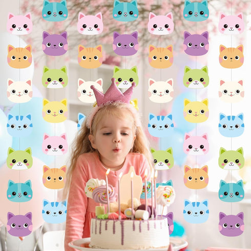 8 Xinnun Pcs Cat Dollhouse Party Decorations Doll House Hanging Banner Garland Doll of House Birthday Party Decorations