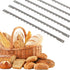 6 Pcs Bread Bow Knife Stainless Steel Replacement Blades, Serrated Bread Blade with Screws for Easy Cutting, Wooden