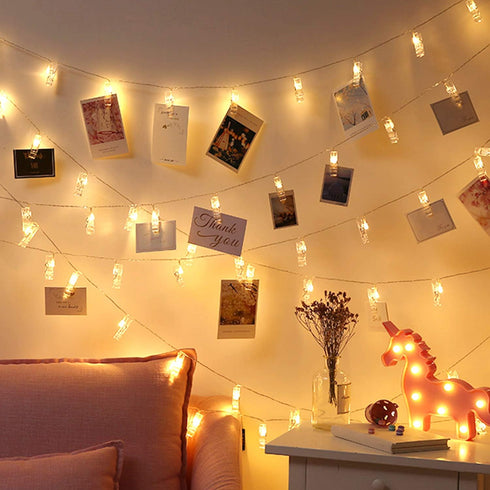 Photo Clip String Lights 17Ft - 50 LED Fairy Lights with 50 Clear Clips for Pictures, Party Decoration