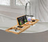 Utoplike Bamboo Bathtub Caddy Tray, Adjustable Bathroom Organizer with Book Tablet Wine Glass Cup Holder (24.5"-37.4")