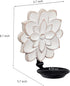 Set Farmhouse Candle Sconces of Two, Handcarved Wall Candle Holders Decorative, Flower Pattern, Distressed Finish